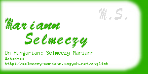 mariann selmeczy business card